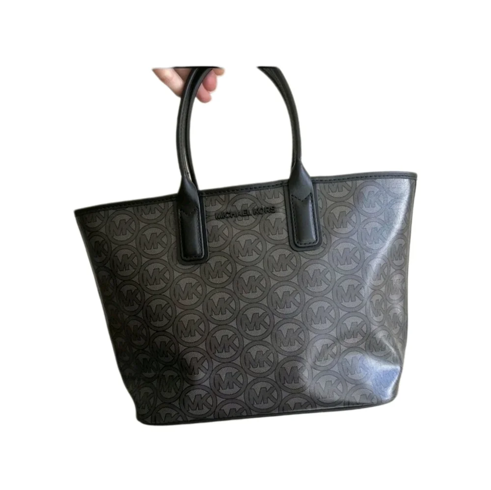 MICHAEL KORS Jodie Small Logo Set Tote Bag Black W-Matching Card Case Wallet NWT - Picture 2 of 10